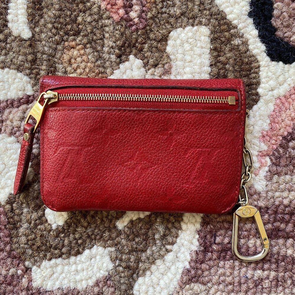 Louis Vuitton Monogram Empreinte Leather Key Pouch in Cherry - Picture 5 of 10